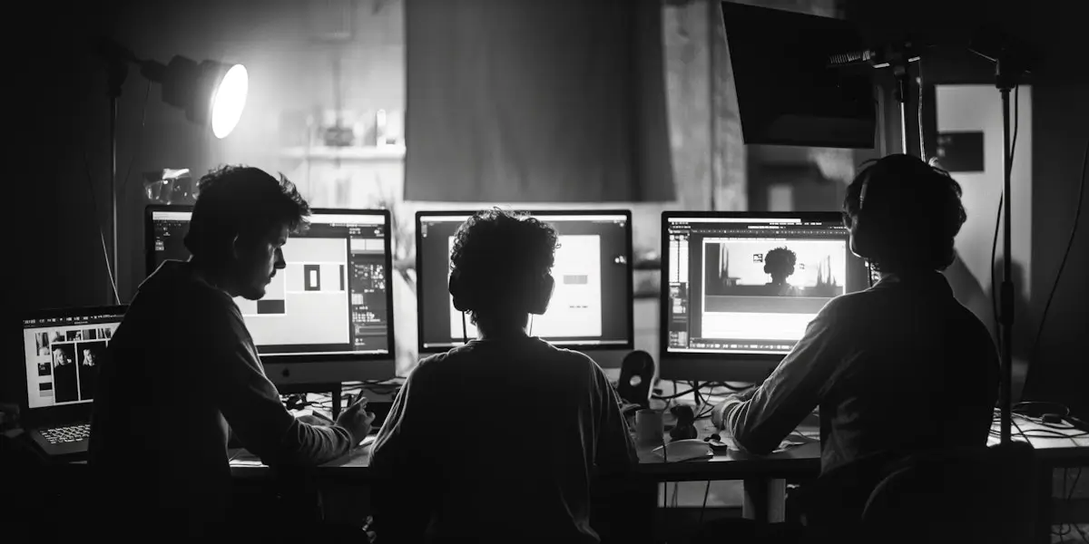 Post Production Studio Monochrome Photograph